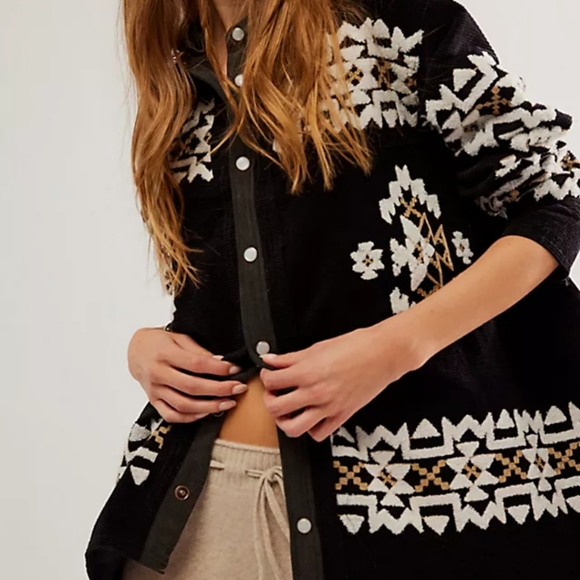 Free People We The Free Cozy Up Embroidered Shirt - Picture 2 of 12